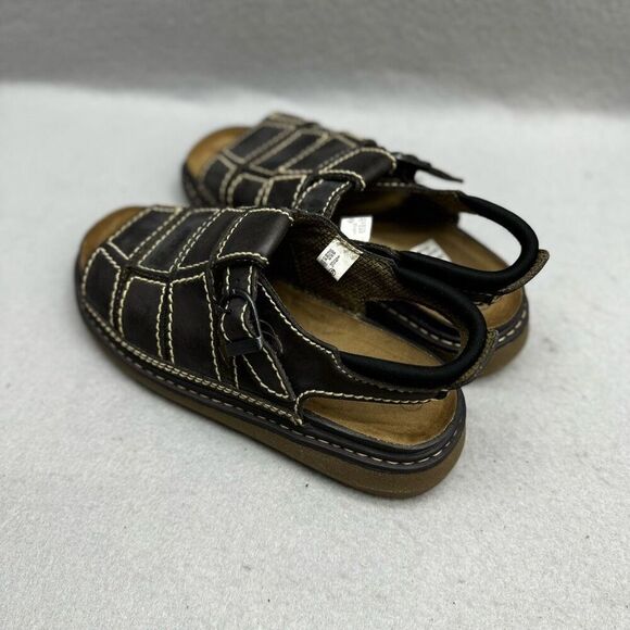Wolfe Island Womens Brown Leather Fisherman Y2K Strap Chunky Sandals Size 6 - Picture 3 of 7